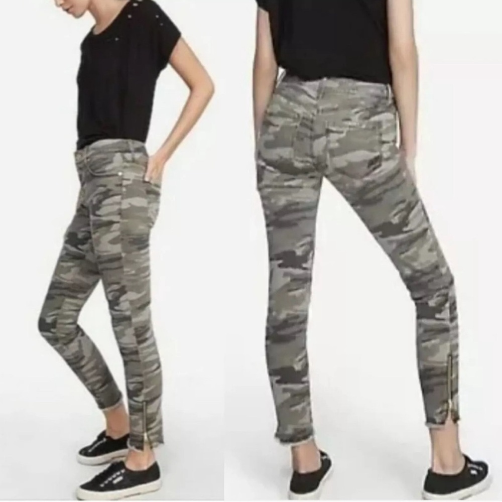 Express Women's Camo Mid Rise Ankle Legging Stretch Jeans Size 6R